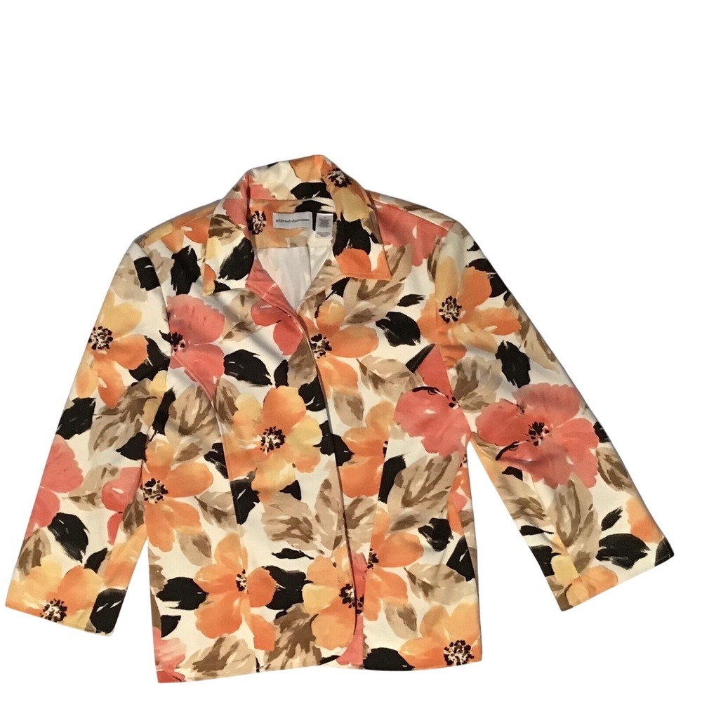 Alfred Dunner Women's Floral Print Blazer Size 18 Cottagecore Spring Jacket VTG